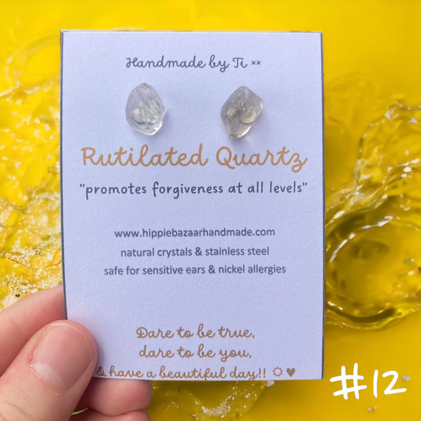 Rutilated Quartz Studs - Pick a Pair